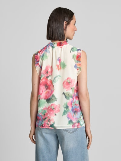 Oui Regular Fit Blusentop mit Stehkragen Pink 5