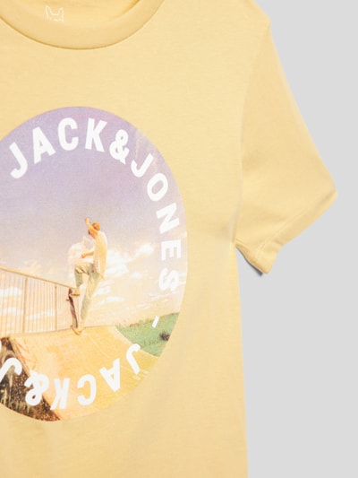 Jack & Jones T-Shirt mit Motiv-Print Modell 'GEM' Hellgelb 2