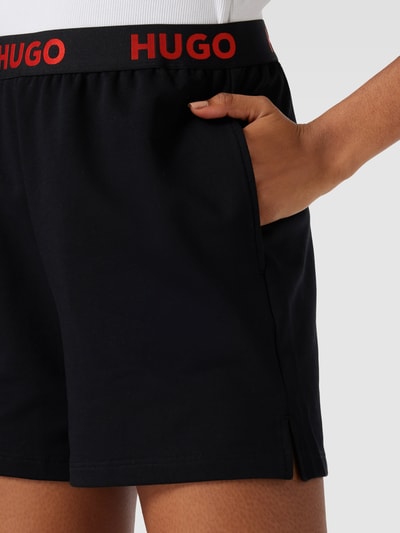 HUGO Shorts mit elastischem Logo-Bund Modell 'SPORTY' Black 3