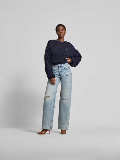ROTATE Oversized Pullover aus Alpaka-Mix Dunkelblau 1