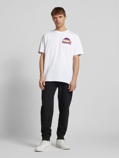 Superdry T-shirt z detalem z logo Biały 1