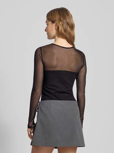 Only Slim fit body van viscosemix, model 'BECKI' Zwart - 5