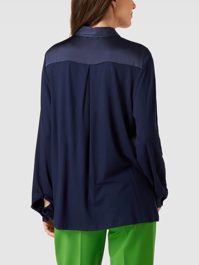 Milano Italy Hemdbluse mit Knopfleiste Marineblau 5