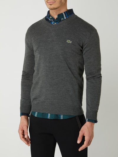 Lacoste Pullover van wolmix  Antraciet gemêleerd - 4