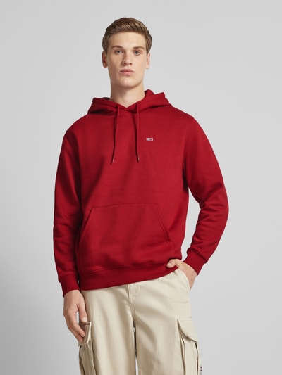 Tommy Jeans Regular fit hoodie met labelstitching Rood - 4