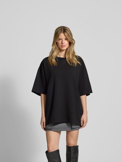 black palms T-Shirt mit geripptem Rundhalsausschnitt Black 4