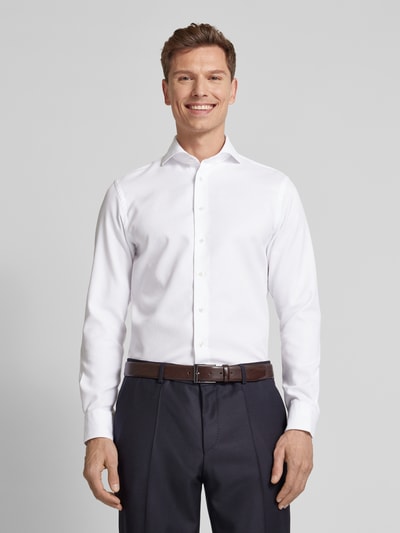 Profuomo Slim fit zakelijk overhemd met haaikraag, model 'X-Cutaway' Wit - 4