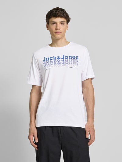 Jack & Jones Regular Fit T-Shirt mit Rundhalsausschnitt Weiss 4