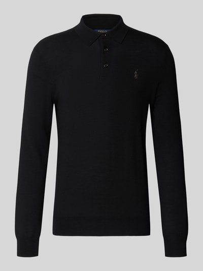 Produktfoto, Regular Fit Pullover aus reiner Wolle von Polo Ralph Lauren, schwarz, glatte Struktur, Herren Pullover von Polo Ralph Lauren