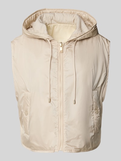 Weekend Max Mara Kamizelka o pudełkowym kroju z bocznymi listwami guzikowymi model ‘LEVANTE’ Écru 2