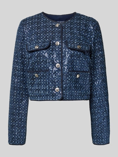 Guess Żakiet z okrągłym dekoltem model ‘ELISA’ Jeansowy niebieski 2