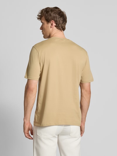 HUGO T-shirt met labelprint, model 'Dero' Beige - 5