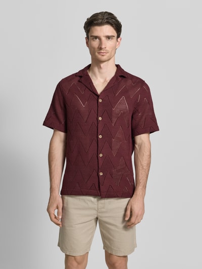 Strellson Relaxed fit vrijetijdshemd met katoenanteel model 'Clint' Bordeaux - 4