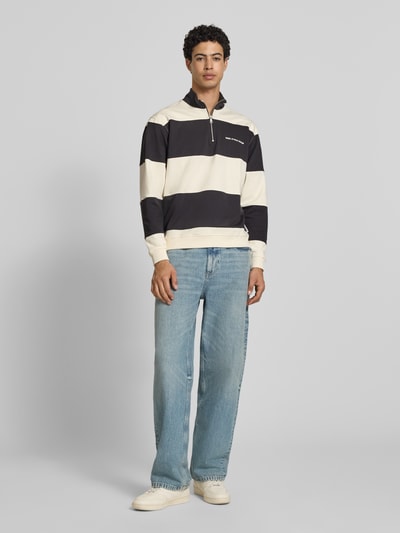Marc O'Polo DENIM Relaxed Fit Troyer aus reiner Baumwolle Black 1