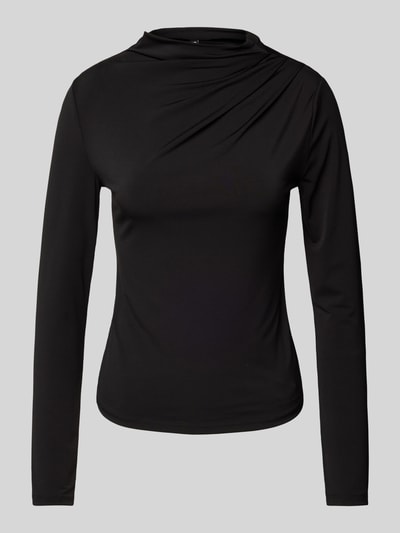 Pieces Shaped fit shirt met lange mouwen en stretch, model 'MADISON' Zwart - 2