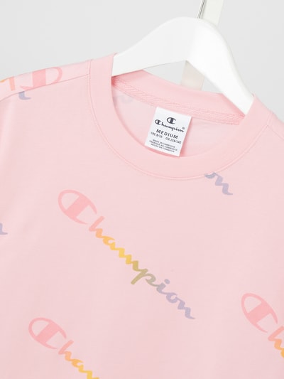 CHAMPION T-Shirt mit Logo-Muster  Rosa 2