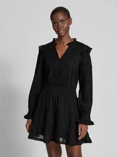 Neo Noir Minikleid mit V-Ausschnitt Modell 'Aran' Black 4