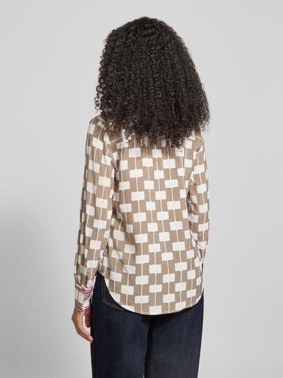 Emily Van den Bergh Regular Fit Bluse aus Viskose mit V-Ausschnitt Taupe 5