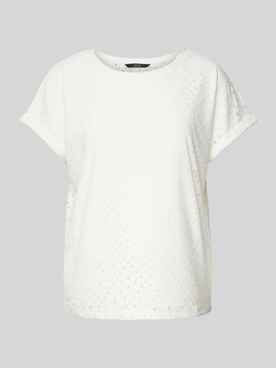 Vero Moda Relaxed Fit T-Shirt mit Lochspitze Modell 'TASSA' Weiss 2