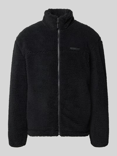 REVIEW Fleecejacke mit Label-Detail und Reißverschluss Black 1