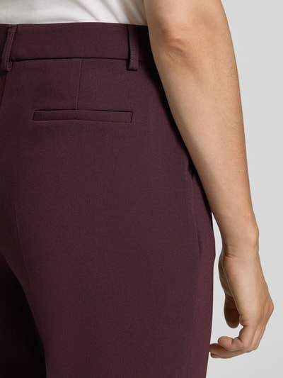 More & More Straight fit bandplooibroek met viscose Bordeaux - 3