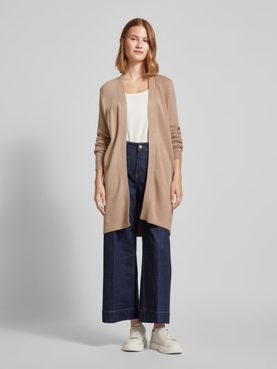 Vero Moda Long Cardigan mit langen Arm Modell 'NANCY' Taupe 1