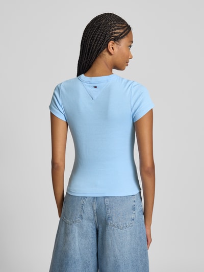 Tommy Jeans Slim fit T-shirt van ribstof Lichtblauw - 5
