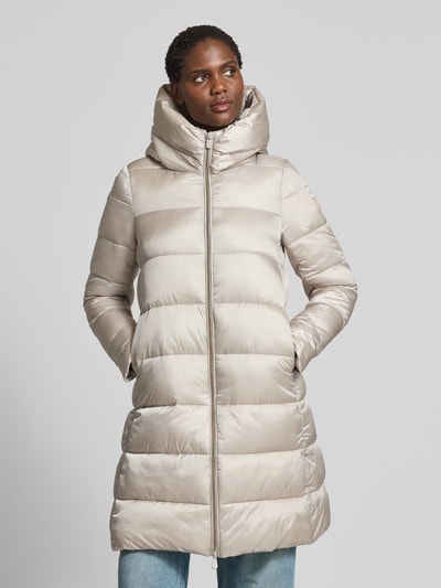 SAVE THE DUCK Gewatteerde lange jas met opstaande kraag, model 'LYSA' Beige - 4