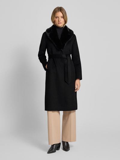 comma Mantel mit Taillengürtel Black 4