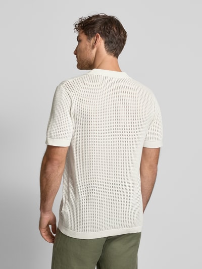 Lindbergh Relaxed Fit Poloshirt mit Knopfleiste Offwhite 5