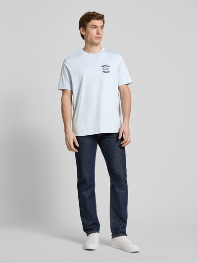 Emporio Armani T-Shirt mit Label-Stitching Hellblau 1