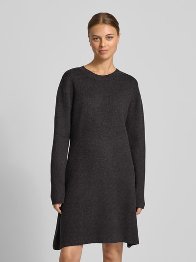 Tom Tailor Denim Getailleerde gebreide jurk van viscosemix Antraciet - 4