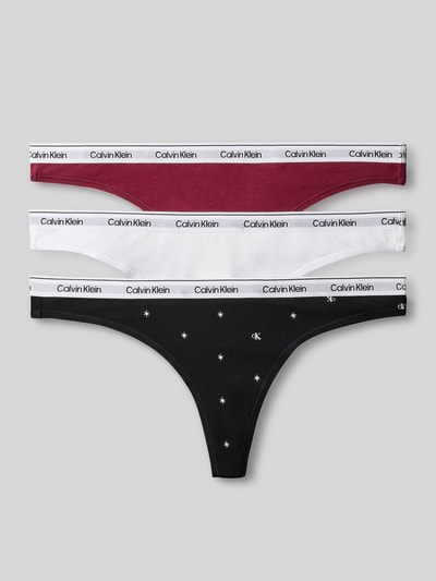Calvin Klein Underwear String aus Baumwoll-Mix Modell 'THONG 3PK' Rot 2