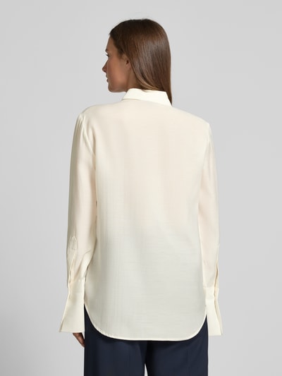 Stefanel Regular fit overhemdblouse met borstzak Offwhite - 5