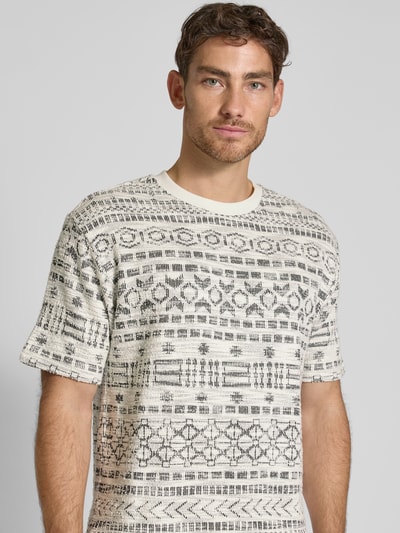 MCNEAL T-Shirt mit geripptem Rundhalsausschnitt Sand 3