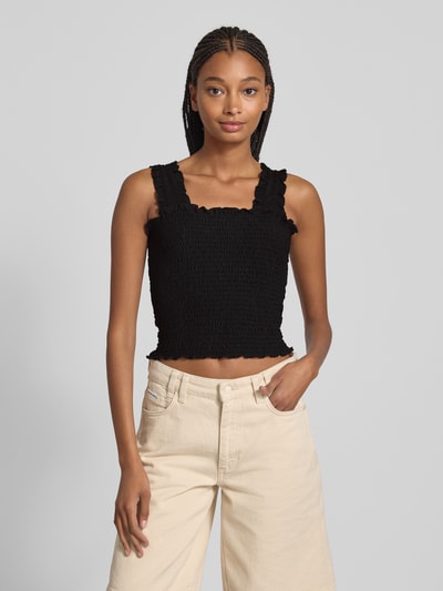 Pieces Top na ramiączkach o kroju slim fit z marszczeniem model ‘TAYLIN’ Czarny 4