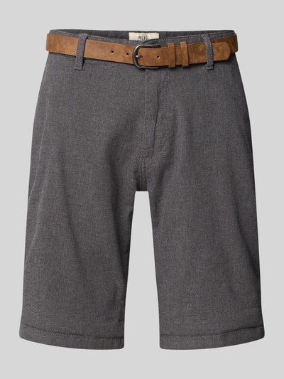 Produktfoto, Bermudas mit Gürtel und Eingrifftaschen Modell 'NEBRASKA' von Redefined Rebel aus Baumwoll-Mix mit Stretch-Anteil in Grau