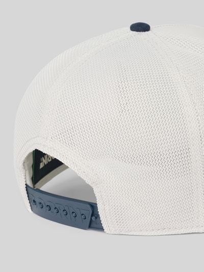 Produktfoto, Base Cap mit Motiv-Stitching Modell 'Shadow' von GOORIN BROS., weiße Mesh-Textur, blauer Snapback-Verschluss, Herrenaccessoire