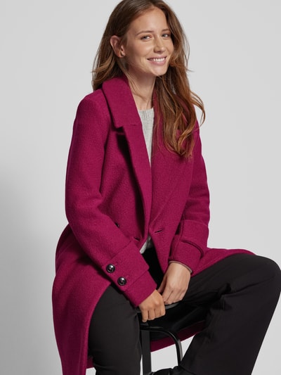 Milo Coats Lange jas met reverskraag, model 'Caro' Fuchsia - 3