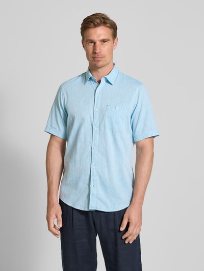 Lerros Koszula casualowa o kroju regular fit z kieszenią na piersi Turkusowy 4