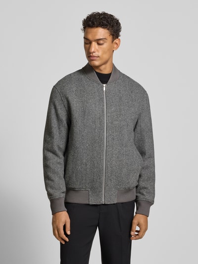 SELECTED HOMME Regular Fit Bomberjacke aus Woll-Mix Modell 'JENS' Mittelgrau 4