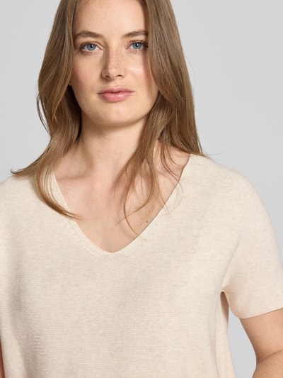 Oui Bluzka z dzianiny z dekoltem w serek Biały 3