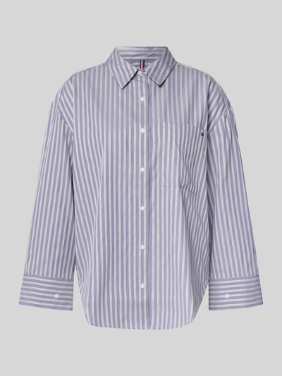 Tommy Hilfiger Bluzka koszulowa o kroju regular fit z czystej bawełny Lawendowy 2