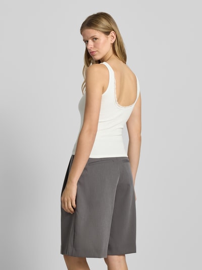 Gina Tricot Top met bandjes in riblook met kant Ecru - 5