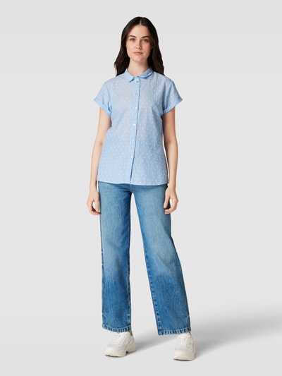 Jake*s Casual Overhemdblouse met all-over motief Bleu - 1