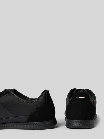 BOSS Low Top Sneaker mit Velours-Optik-Applikationen Modell 'NITAN' Black 2
