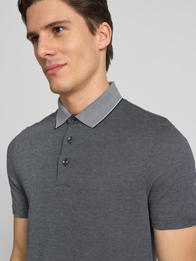 BOSS Slim fit poloshirt met labeldetail, model 'Pitton' Marineblauw - 3