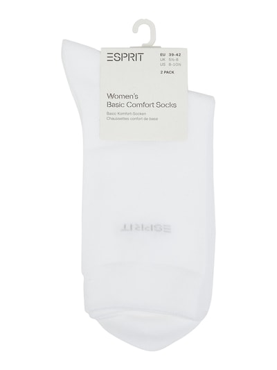 Esprit Socken mit Label-Stitching im 2er-Pack Weiss 2