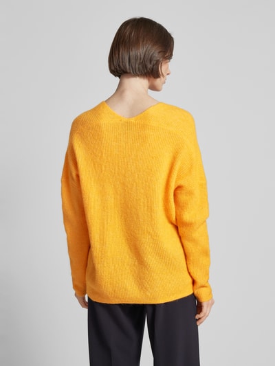 MOS MOSH Oversized Strickpullover mit V-Ausschnitt Modell 'THORA' Orange 5