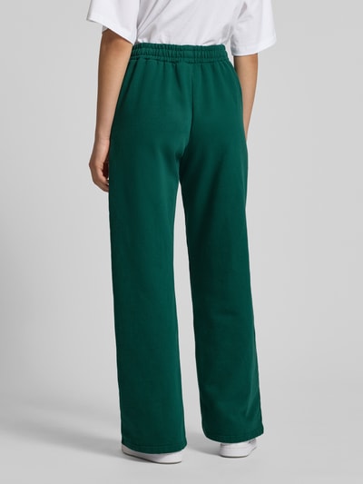 Pegador Wide fit sweatpants met logostitching, model 'Anni' Donkergroen - 5
